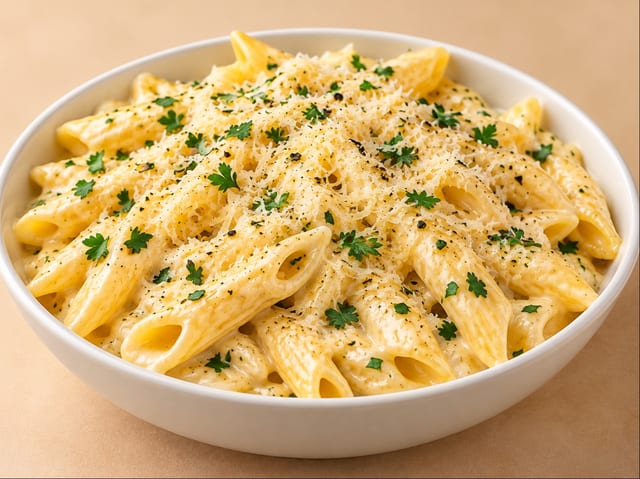 Creamy Alfredo Pasta.